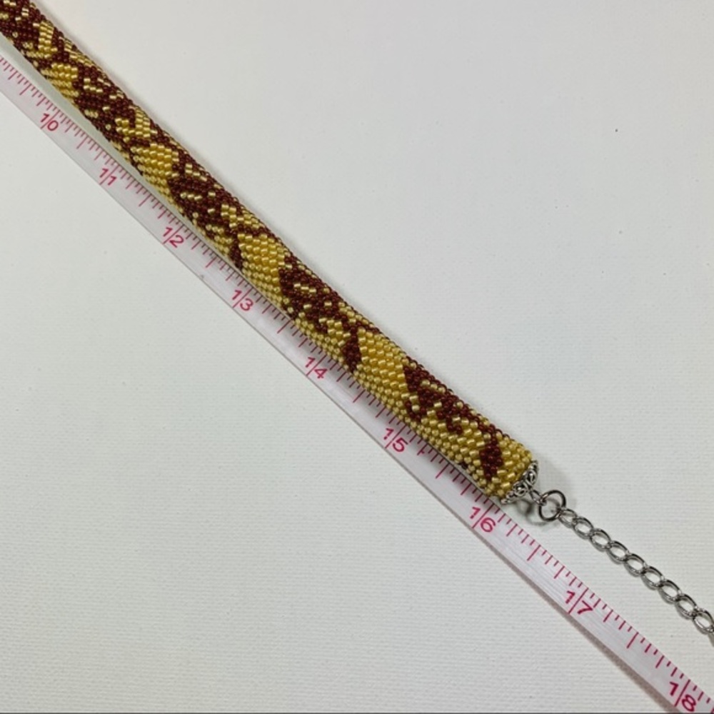 Handmade seed beads crocheted rope necklace - Picture 4 of 4